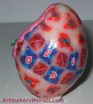 Polymer clay egg with chick inside
