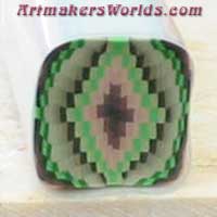 Earth tones and moss green bargello cane