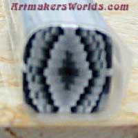 black and white bargello polymer clay cane