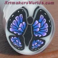 Purple butterfly polymer clay cane
