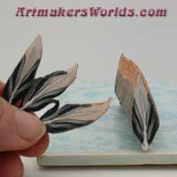 Clay cane Eagle Feather