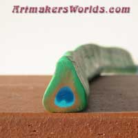Clay cane Peacock Feather