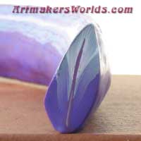 Clay cane Purple feather