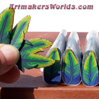 Clay cane Blue and gold
