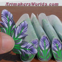 Request, green, pink, blue feather cane