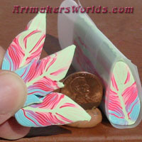 purple and green feather cane