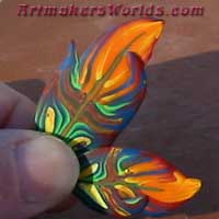 Colorful parrot with yellow eyes