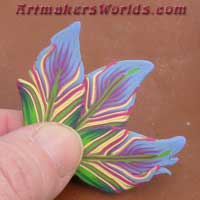 polymer clay feather cane periwinkle blue spring colors