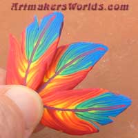 parrot polymer clay feather cane