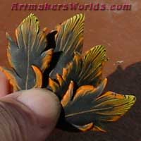 Halloween black and orange feather cane