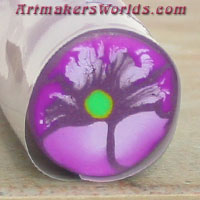 Purple Pansy polymer clay cane