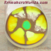 Yellow Pansy Polymer clay cane