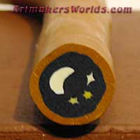 Clay cane Moon and Stars