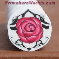 Clay cane Tattoo Red Rose