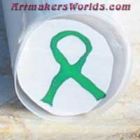 Organ donor awareness green ribbon cane