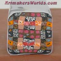 polymer clay cane scrappy quilt