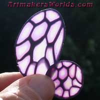Purple Cells translucent polymer clay cane