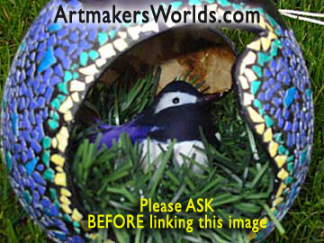 mosaic purple birdhouse gourd