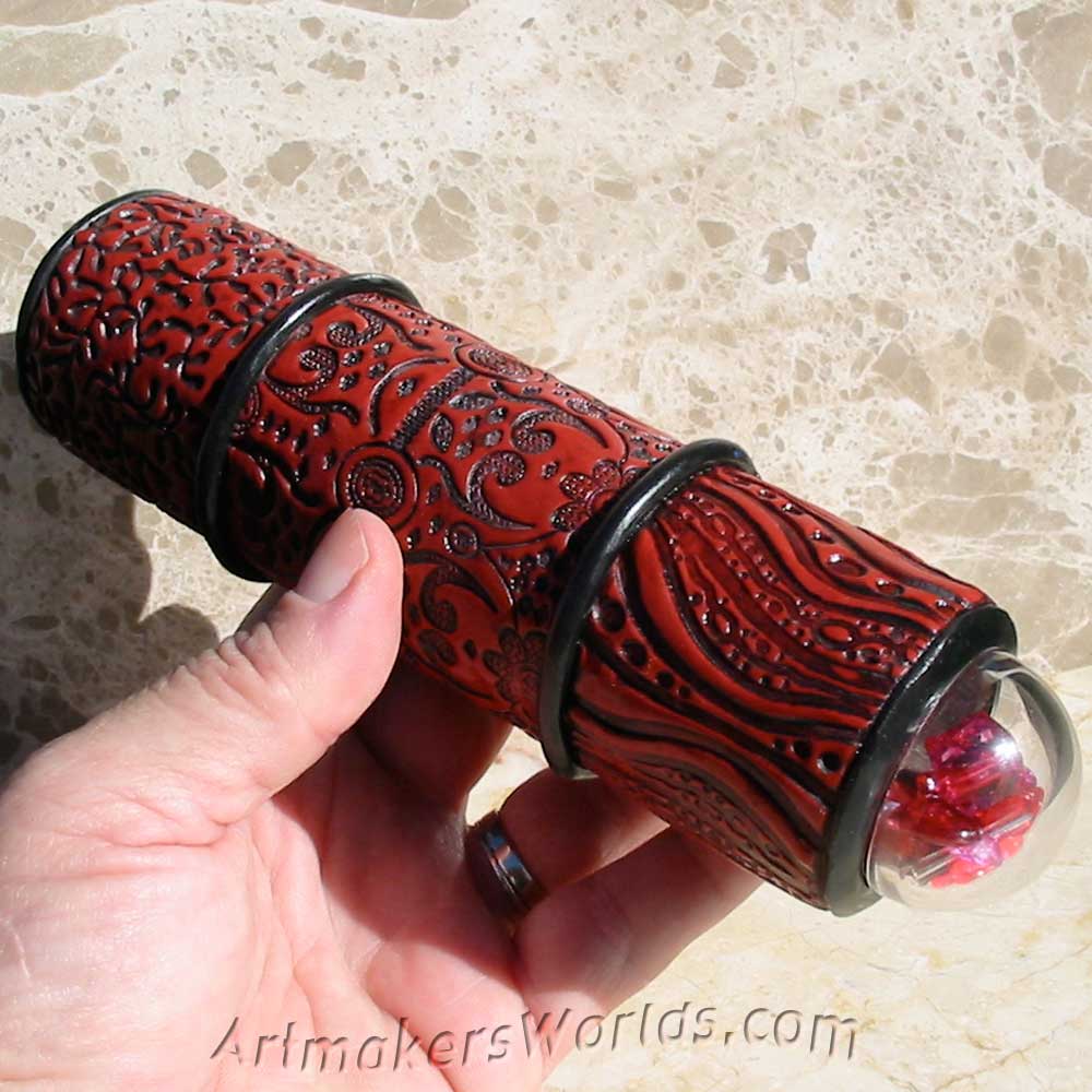 Polymer clay Cinnabar dry cell kaleidoscope