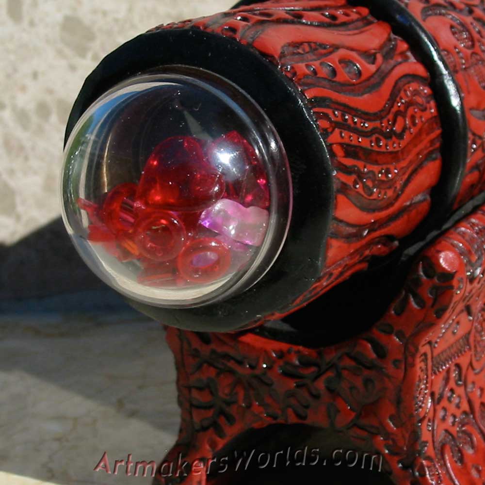 Polymer clay Cinnabar dry cell kaleidoscope