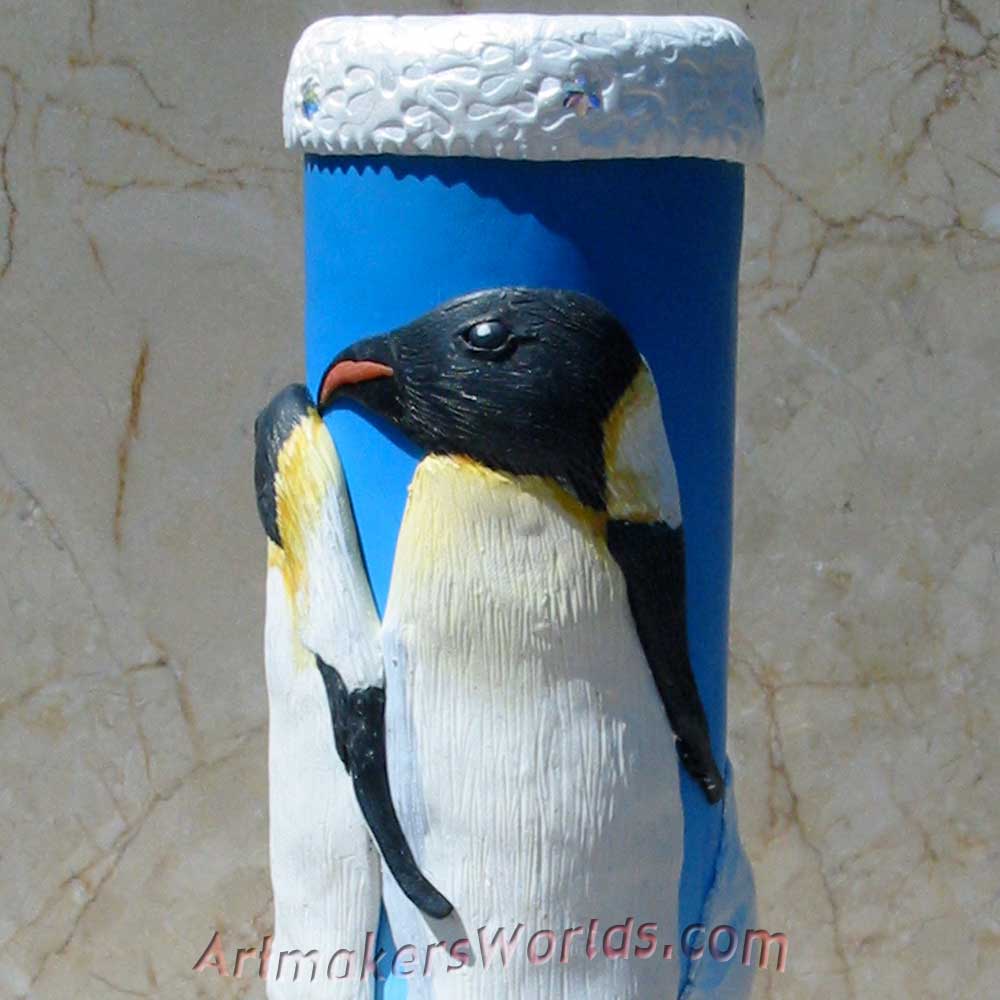 Polymer clay Penguin Oil cell kaleidoscope