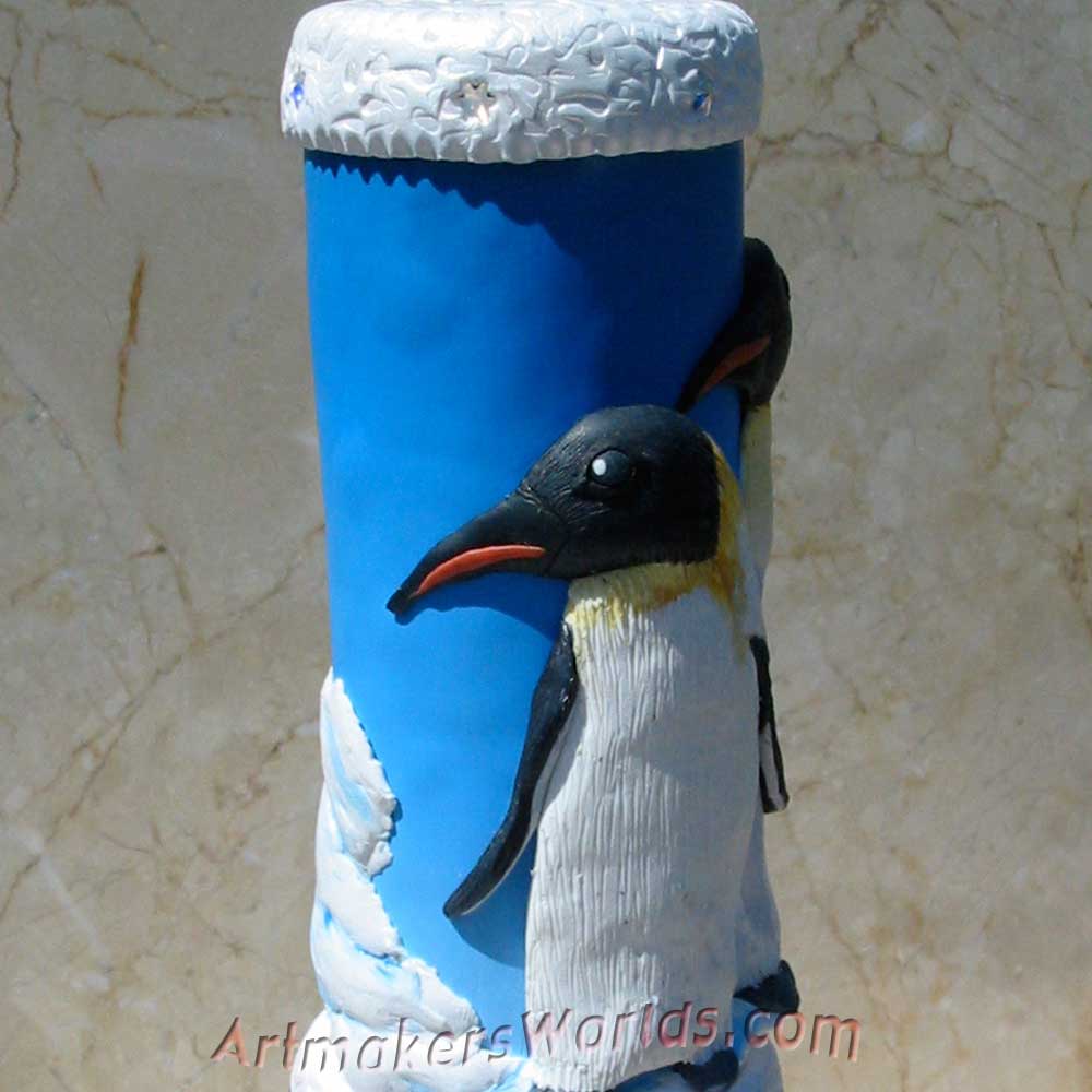 Polymer clay Penguin Oil cell kaleidoscope