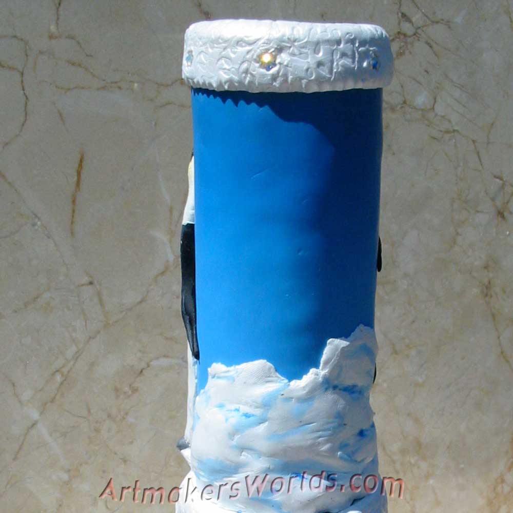 Polymer clay Penguin Oil cell kaleidoscope