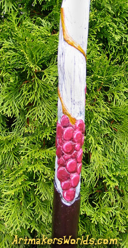 red grapes tall walking staff