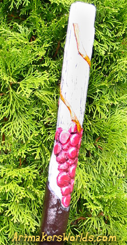 red grapes tall walking staff