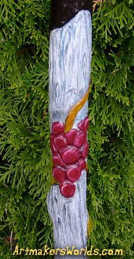red grapes tall walking staff