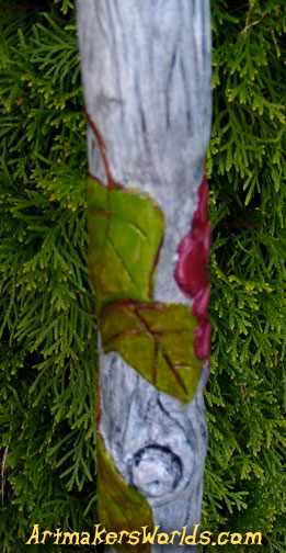 red grapes tall walking staff