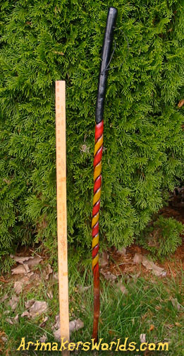 Red and yellow twist walking stickk